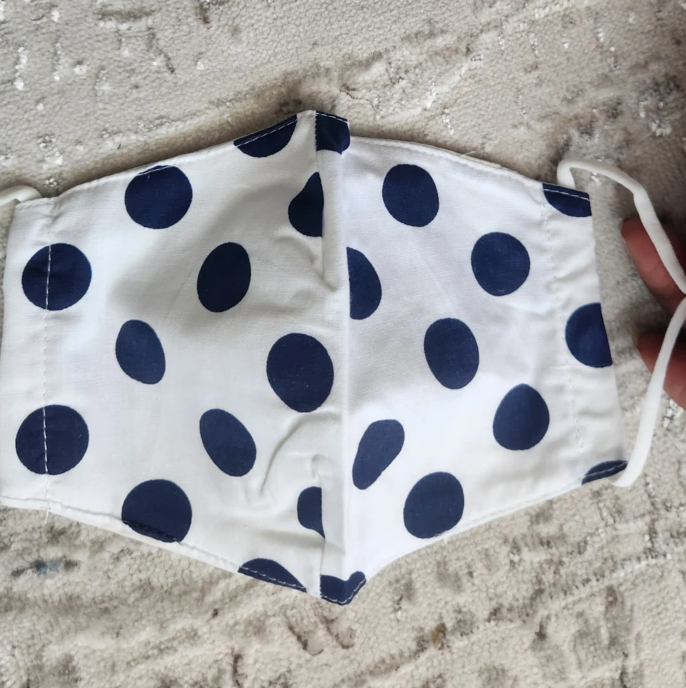 Kids Navy and White Patterned Face Masks
